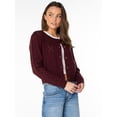 thumbnail image 6 of Celebrity Pink Women's Pointelle Crew Neck Cardigan Sweater, Sizes XS-XXXL, 6 of 11