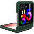 thumbnail image 4 of Case for Motorola Razr Plus 2023 (Razr+ 2023) with Cover Screen Protector, Genuine Leather Phone Case for Moto Razr+ 2023 - Green, 4 of 7