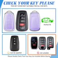 thumbnail image 2 of Key Fob Cover Compatible with Toyota RAV4 Corolla Prius Camry Highlander Avalon C-HR Keychain Case Holder Protector,Silver-purple, 2 of 6