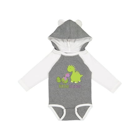 

Inktastic Little Sister Purple Gift Baby Girl Long Sleeve Bodysuit