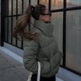 thumbnail image 3 of Winter stand up collar zipper bread jacket windproof cotton jacket warm coat for women, 3 of 5