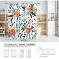 thumbnail image 3 of Shower Curtain Floral Waterproof Weighted Fabric Shower Curtain Set with Hooks, Colorful Boho Orange Pink Flower Shower Curtain, Quick-Drying Shower Curtains for Bathroom, 72x72 Bath Curtain, 3 of 6