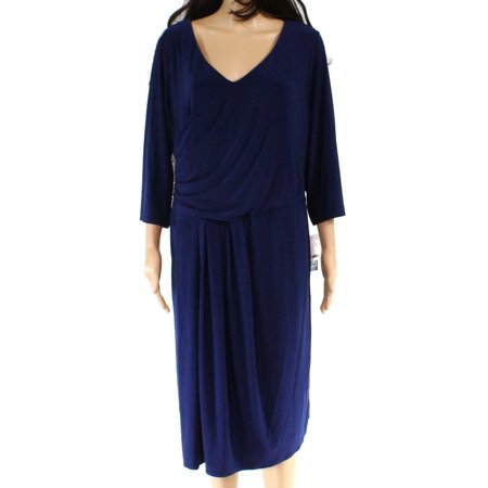 Alex Evenings Women's Dress Navy Plus Embellished Sheath