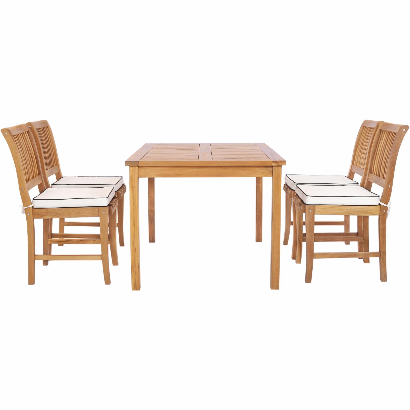 Chic Teak Bermuda 5 Piece Teak Wood Patio Dining Set with Side Chairs - image 2 of 5