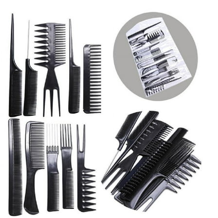 10-Piece Professional Hair Styling Comb Set – Multifunctional Salon Barber Brush Kit for Hairdressing, Massaging, Adults & Kids TIKA