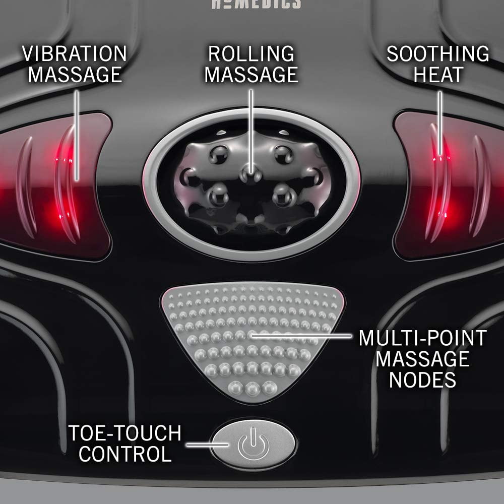Homedics Vibration Foot Massager with Heat, Soothing Relief, FMV-400HJ-BK