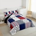 thumbnail image 3 of Feelyou Eat Sleep Football Teen Queen Comforter Set, Plaid Stripes Bedding Set, 3pcs, 3 of 8