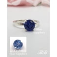 thumbnail image 5 of 8MM Lab-Created Dark Blue or Ceylon Blue Sapphire Round Natural Cut, 4-Prong Solitaire Ring, Sterling Silver, 5 of 5