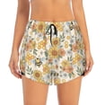 thumbnail image 2 of Picia Hippie Bee Honeycomb Pattern Women's 2 in 1 Athletic Running Shorts High Waisted Workout Casual Gym Sweat Shorts with Comfy Liner Zipper Pockets-, 2 of 9