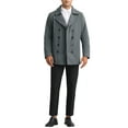 thumbnail image 2 of INSPIRE CHIC Double Breasted Coat for Men's Notched Collar Formal Classic Peacoat L Dark Gray, 2 of 6