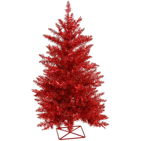 Vickerman 3' Red Artificial Christmas Tree with 70 Red