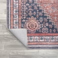 thumbnail image 6 of JONATHAN Y WASHABLE 2 x 8 Runner Rug, Dalyan Geometric Medallions - Terracotta/Navy, WSH101A-28, 6 of 9