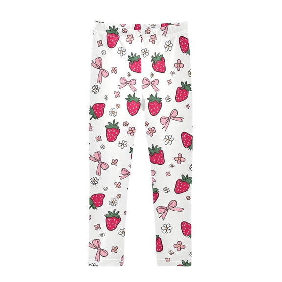 joogoo Girls' Leggings Strawberry Bows Floral Yoga Pants 6T