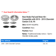 thumbnail image 2 of Rear Brake Pad and Rotor Kit - Compatible with 2010 - 2015 Chevy Camaro 3.6L V6 2011 2012 2013 2014, 2 of 2