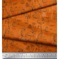 thumbnail image 2 of Soimoi Orange Velvet Fabric Abstract & Rabbit Animal Print Sewing Fabric Yard 58 Inch Wide, 2 of 5