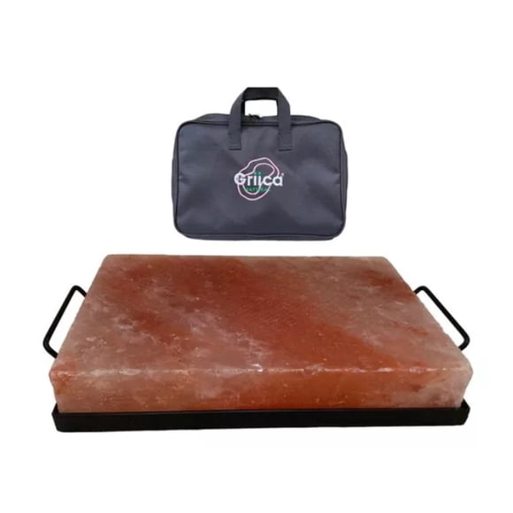 Tabla De Sal Del Himalaya Griica 30x20x5 Incluye Base Y maletín