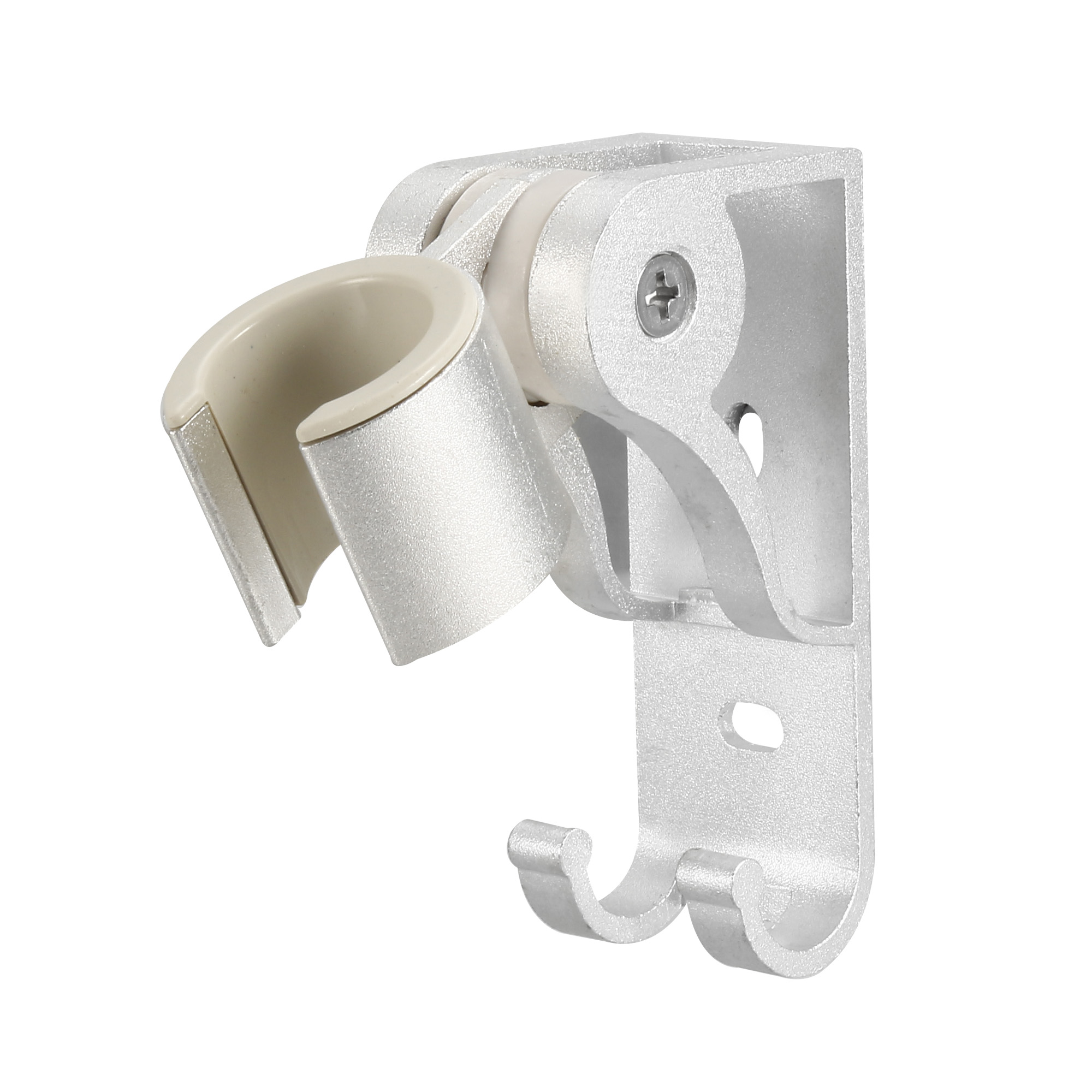 Shower Head Holder with 2 Hanger Hooks, Aluminum Wall Mount Handheld