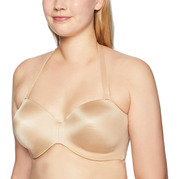 Women's Curvy Couture 1290 Smooth Strapless Multi-Way Uplift Bra (Bombshell  Nude 36H) 
