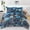 Blue, variant on RYNGHIPY 3 PCS Purple Gold King Comforter Set, Marble Geometric Honeycomb Theme Decor Yellow Leaf Bedding Set, Modern Foil Print Bed Set (Purple King)