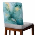 thumbnail image 2 of Green Marble Chair Covers Set of 1 Abstract Modern Art Chair Back Covers Stretch Removable Washable Chairs Slipcovers Chair Protector for Dining Room Kitchen Party Decor, 2 of 5