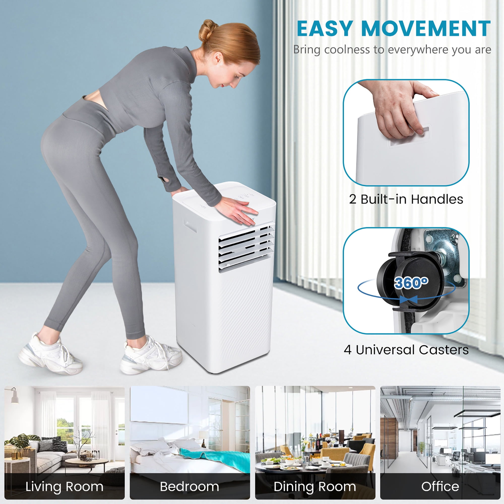 Costway 10000 BTU Portable Air Conditioner 4-in-1 AC with Cool Fan Humidifier Sleep Mode