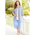thumbnail image 5 of Catherines Women's Plus Size Petite Flat Front Linen Capri, 5 of 6
