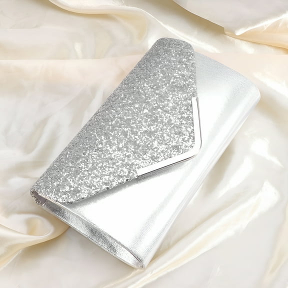 GASTROPOD Party 1pc Women Evening Party Clutch Bags Handbag Flash Dinner Handbag Purse for Party and Wedding (Silver)
