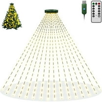 Christmas Tree Lights with Remote, 6.6FT 400 LED USB Plug in Fairy Xmas Light for 5-7FT Tree,Timer Waterproof Dimmable 8 Modes Cascading Twinkle String Light for Indoor Outdoor Decor,Warm White