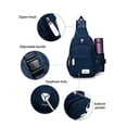 thumbnail image 5 of Gustave Men Women Nylon Crossbody Shoulder Chest Cycle Sling Bag Daily Travel Hiking Backpack (7.1"*2.75"*13.5",Blue), 5 of 10