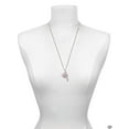 thumbnail image 3 of Delight Jewelry Silvertone Sister Banner on Pink Crystal Heart Silvertone Hope Anchors the Soul Bar Charm Necklace, 23", 3 of 4