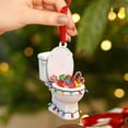 thumbnail image 4 of Christmas Toilet Ornament Toilet Santa Hat Acrylic Keepsake Hanging Decorations Humor Bathroom Decor Or Christmas Tree Decor Funny Toilets Shaped, 4 of 4