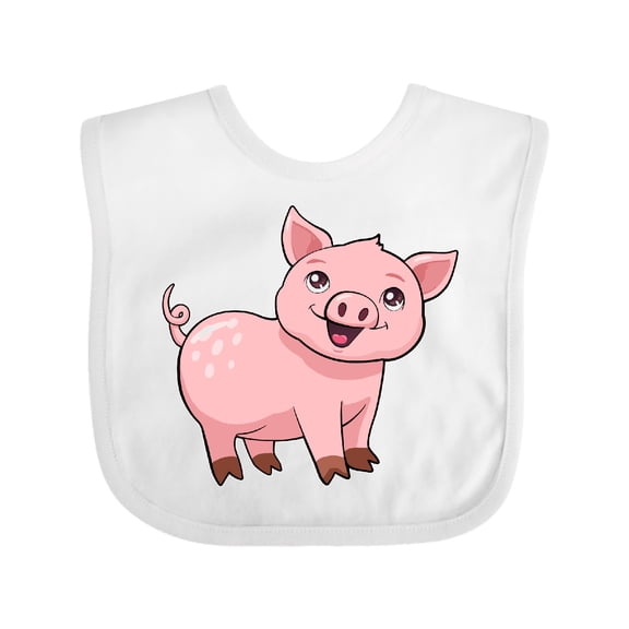 Inktastic Cute Pig Boys or Girls Baby Bib