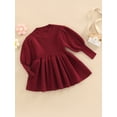 thumbnail image 3 of Gupgi Robe Tricotée pour Bébé Filles 0-3 Ans Couleur Unie Manches Longues Robe Pull d'Hiver, 3 of 9