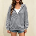thumbnail image 4 of cocolona Pullover Hoodies for Women Deep V Neck Long Sleeve Trendy Sweatshirts Casual Solid Color Tops, 4 of 7