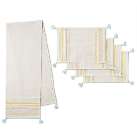 

Wanda June Home Stripe Table Runner and 4 Placemat Set Multi-Color 14 x72 & 14 x19 by Miranda Lambert