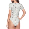 thumbnail image 3 of Uemuo Funny Chicken Pattern Women's One Piece Short Sleeve Swimsuit Rash Guard Surfing Modest Quick-drying Swimsuit Beach Essentials-X-Large, 3 of 9