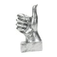thumbnail image 1 of Estatua de gesto divertido con la mano, decoración de escritorio, escultura decorativa de resina. Pulgar arriba plata, 1 of 9