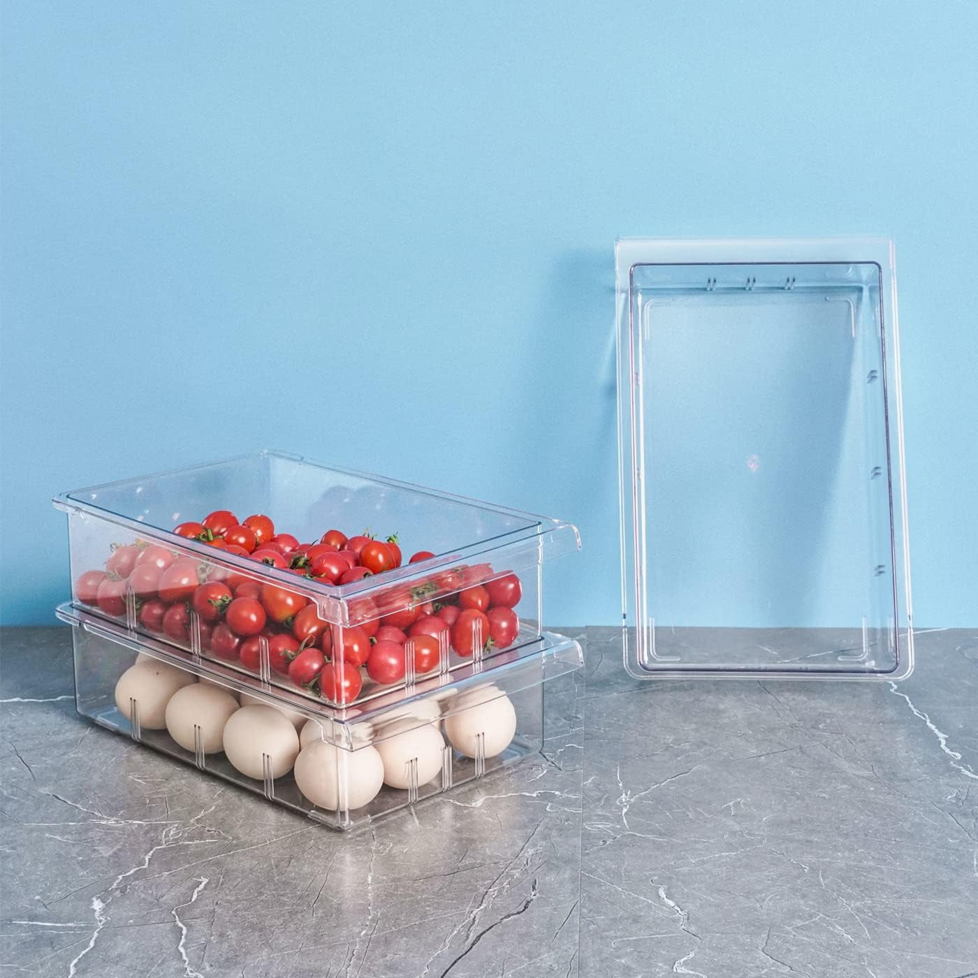 Refrigerator Organizer Bins - Egg Drawer Fridge Shelf Holder Storage Box for Fruits & Vegetables (1 Pack)