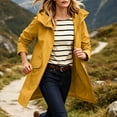 thumbnail image 5 of Yyeselk Women Longline Hooded Rain Jacket Full Zip Waterproof Raincoat with Pockets Lightweight Outdoor Windbreaker Yellow M, 5 of 9