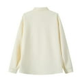 thumbnail image 3 of Styesk Chemises pour Hommes Cardigan Uni Ample Décontracté Bouton Manches Longues Col Rabattu Blouse, 3 of 7