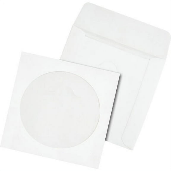 Quality Park Tech-No-Tear CD/DVD Sleeves CD/DVD - 4 7/8" Width x 5" Length - Paper - 100 / Box - White