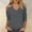 Gray, variant on Abtuhar Women's Shirts,Women's Fashionable Solid Color T-shirt 3/4 Sleeve Shirt V-neck Casual Top