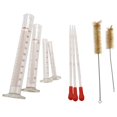 thumbnail image 2 of 4 Measuring Cylinder - 5ml, 10ml, 50ml, 100ml - Premium Glass - Contains 2 Cleaning Brushes + 3 x 1ml Glass Pipettes, 2 of 8