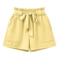thumbnail image 4 of KICILVS Girls Paperbag Shorts Tie Waist Ruffle Summer Shorts with Pockets Casual Lightweight Daily Wear Play Bottoms 5-14 Years, 4 of 5