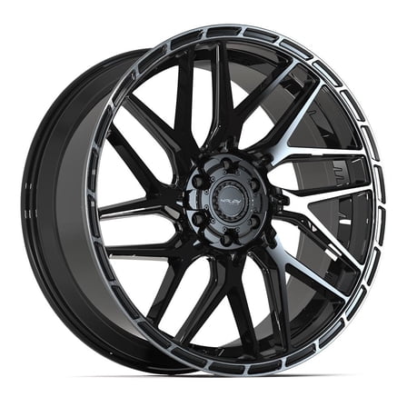 4PLAY Wheels 4PS28 24 Inch Rims Fit 6x135 & 6x139.7 24x10 Gloss Black Brushed with Tinted Clear (Set of 4)