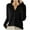 Black, variant on hotojiny Long Sleeve Shirts for Women Lounge Knitted V Neck Button Pullover Tops Casual Comfy Solid Color Blouse