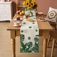 thumbnail image 2 of Monstera Leaves Table Runner 90 Inches, Summer Green Tropical Plants Leaf Beige Bed Runner Dresser Scarves Tabletop for Indoor Outdoor Parties/Ceremony/Banquet, 13" x 90", 2 of 9