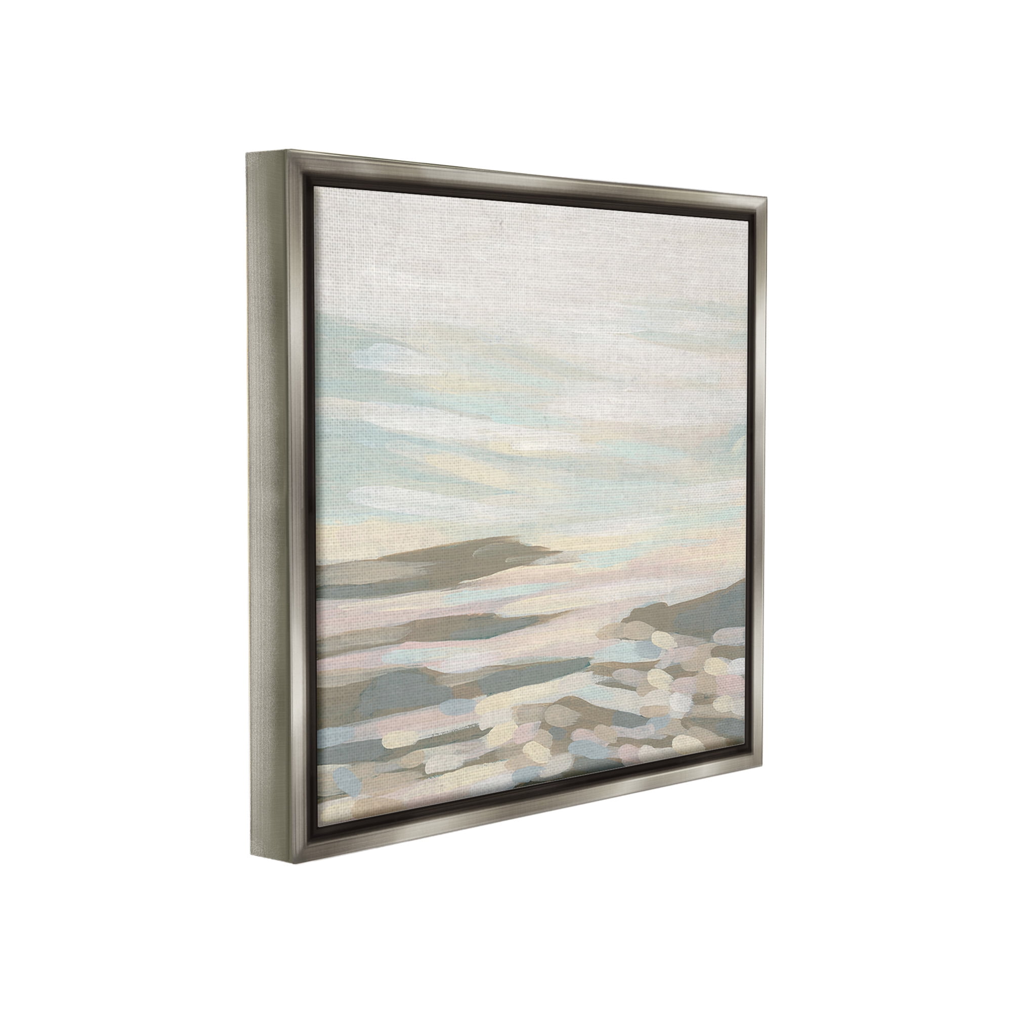 Stupell Industries Abstract Pastel Landscape Landscape Painting Gray Floater Framed Canvas Art Print Wall Art, 25 x 25