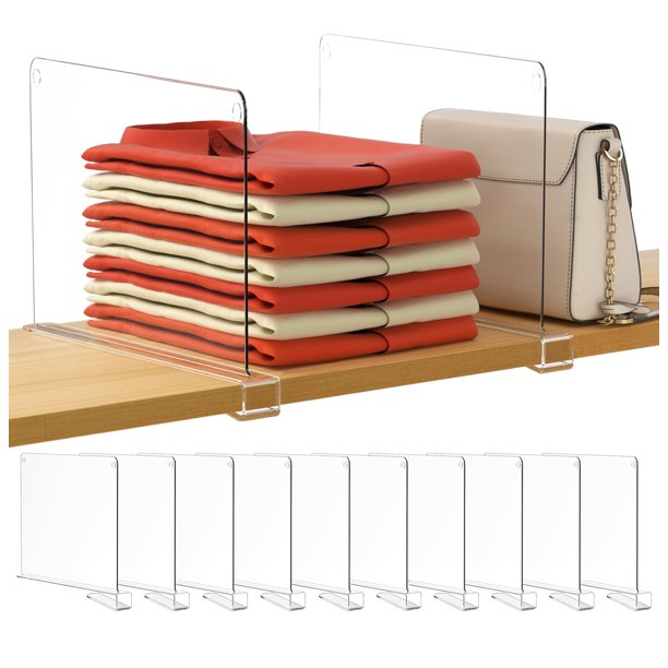 Divisores Acrílicos para Estantes HBlife 30 cm de Alto Transparentes 10 Piezas