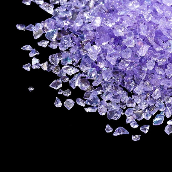 Namzi 50g Crushed Glass Chips Clear Irregular Glass Pieces for DIY Crafts, Nail Art, Vase Filler & Home Decor,Light Bleu Purple